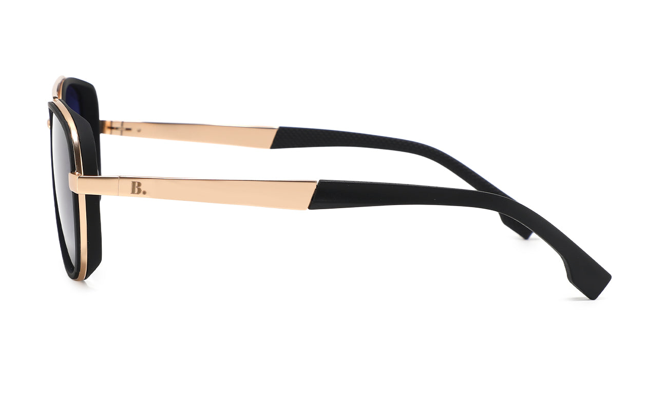 Valerio black/gold blue - side