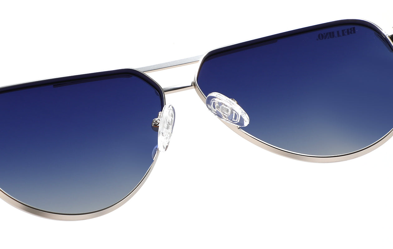 Belluno Levanto silver/navy gradient blue - lens detail