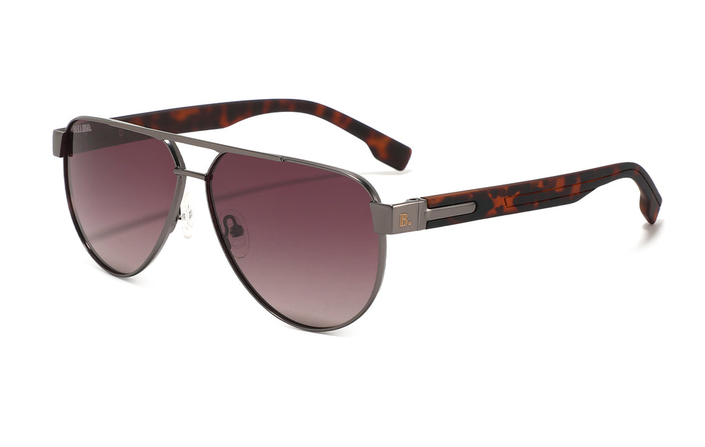 Belluno Levanto gunmetal/tortoise gradient burgundy - angle