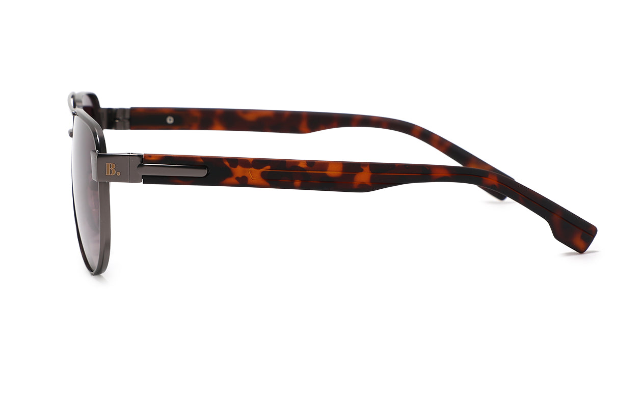 Belluno Levanto gunmetal/tortoise gradient burgundy - side