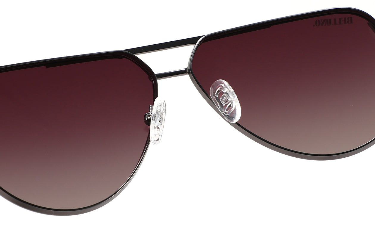 Belluno Levanto gunmetal/tortoise gradient burgundy - lens detail